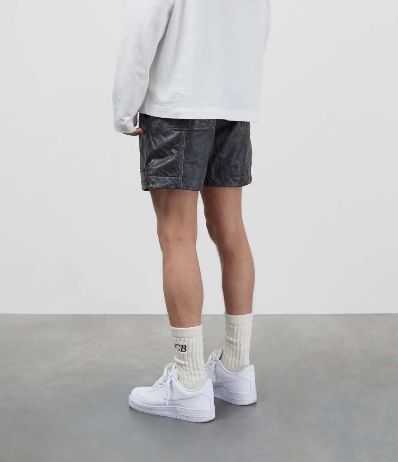 Sale CB CRACKED LEATHER SHORTS Shorts