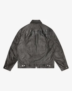 Online CB CRACKED LEATHER TRUCKER Outerwear|Leather