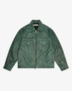 CB CRACKED LEATHER TRUCKER Outerwear|Leather