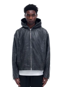 Sale CB HOODED LEATHER JACKET Outerwear|Leather