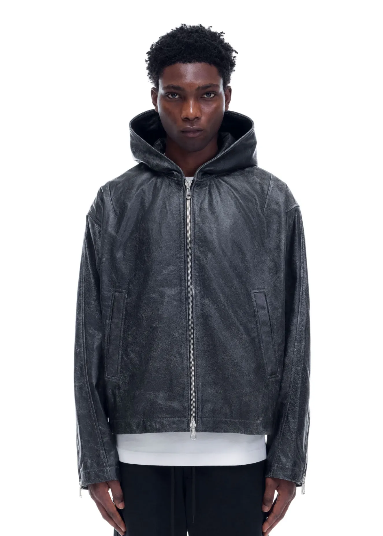 Sale CB HOODED LEATHER JACKET Outerwear|Leather