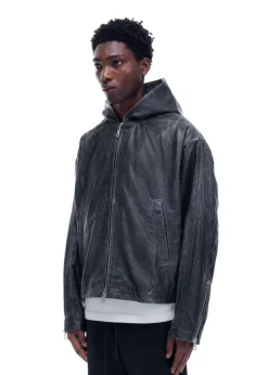 Sale CB HOODED LEATHER JACKET Outerwear|Leather