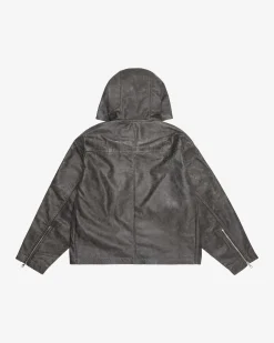 Sale CB HOODED LEATHER JACKET Outerwear|Leather