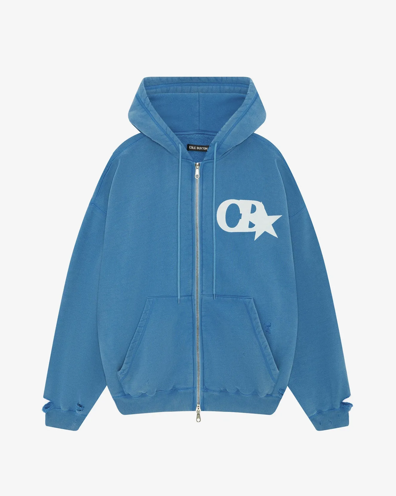 New CB STAR DISTRESSED POCKET ZIPPED HOODIE Hoodies