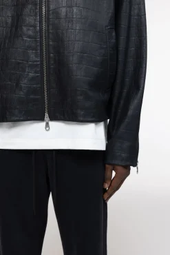 Online CROC LEATHER JACKET Outerwear|Leather