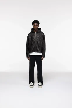 Online CRUNCH ZIPPED LEATHER JACKET Outerwear|Leather
