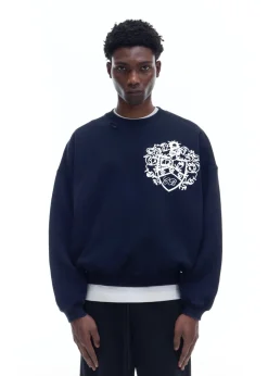 Sale DISTRESSED COLLEGIATE CREST SWEATSHIRT Sweatshirts