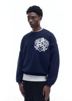 Sale DISTRESSED COLLEGIATE CREST SWEATSHIRT Sweatshirts