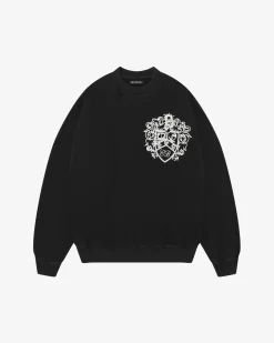 Best DISTRESSED COLLEGIATE CREST SWEATSHIRT Sweatshirts
