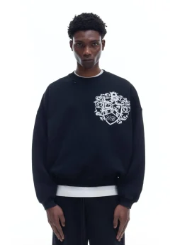 Best DISTRESSED COLLEGIATE CREST SWEATSHIRT Sweatshirts
