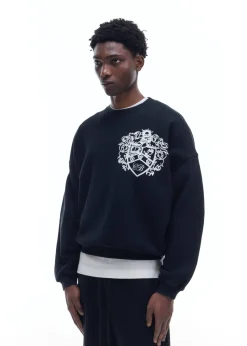Best DISTRESSED COLLEGIATE CREST SWEATSHIRT Sweatshirts