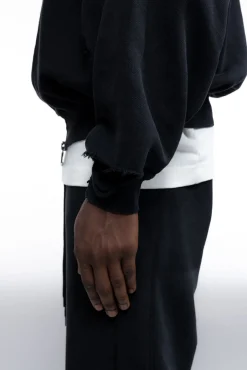 Best DISTRESSED ZIPPED HOODIE Hoodies