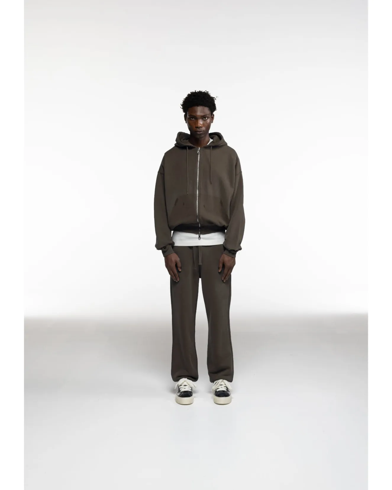 Hot DISTRESSED ZIPPED HOODIE Hoodies