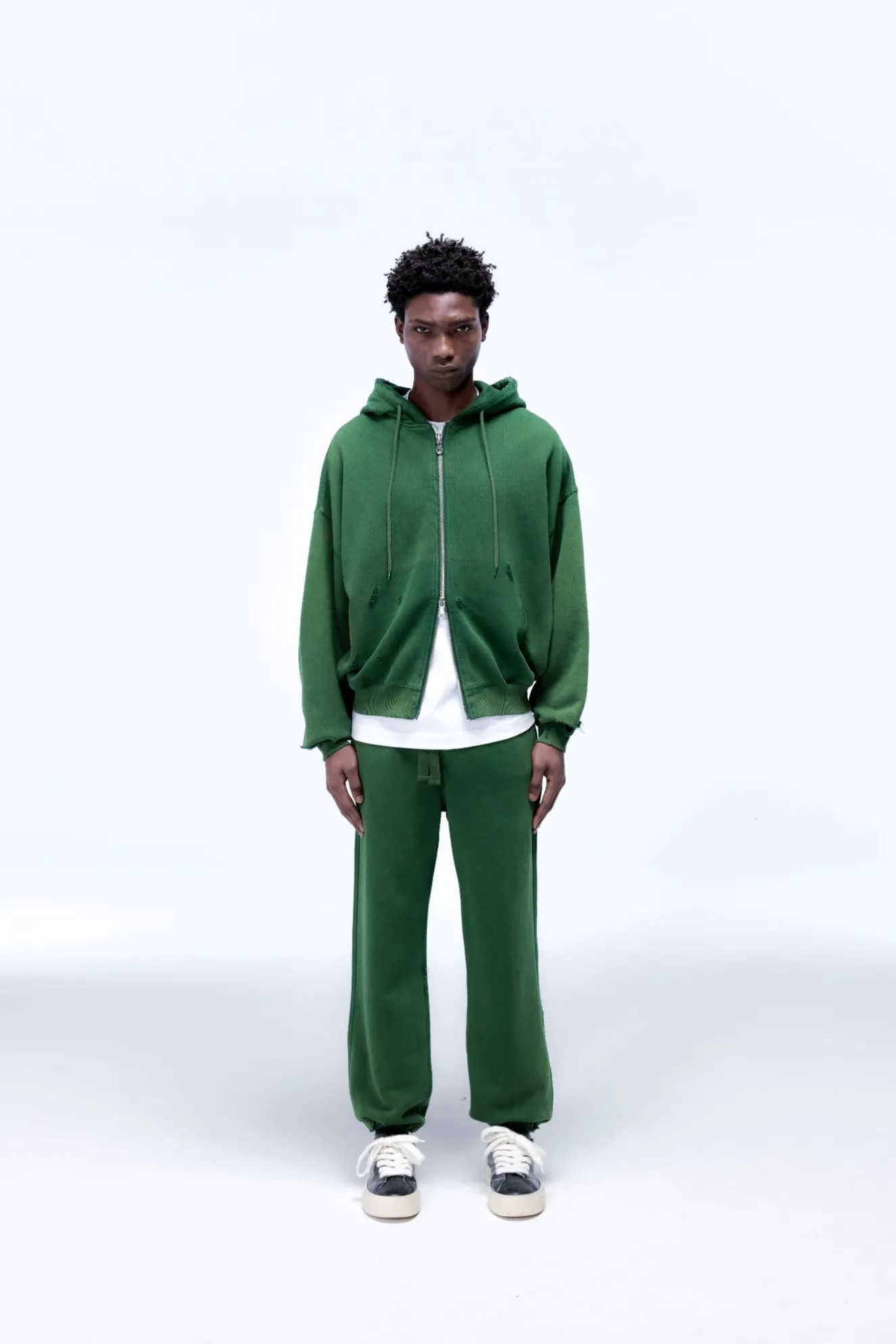 New DISTRESSED ZIPPED HOODIE Hoodies