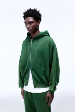 New DISTRESSED ZIPPED HOODIE Hoodies