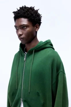 New DISTRESSED ZIPPED HOODIE Hoodies