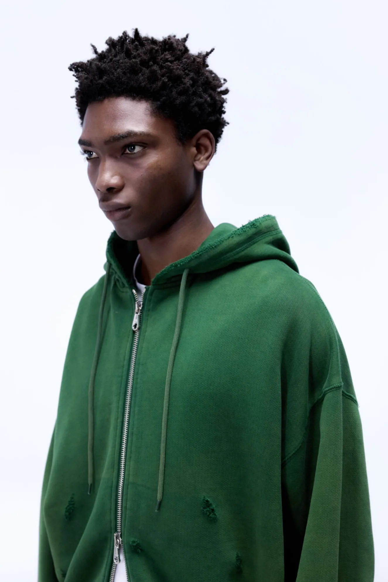New DISTRESSED ZIPPED HOODIE Hoodies