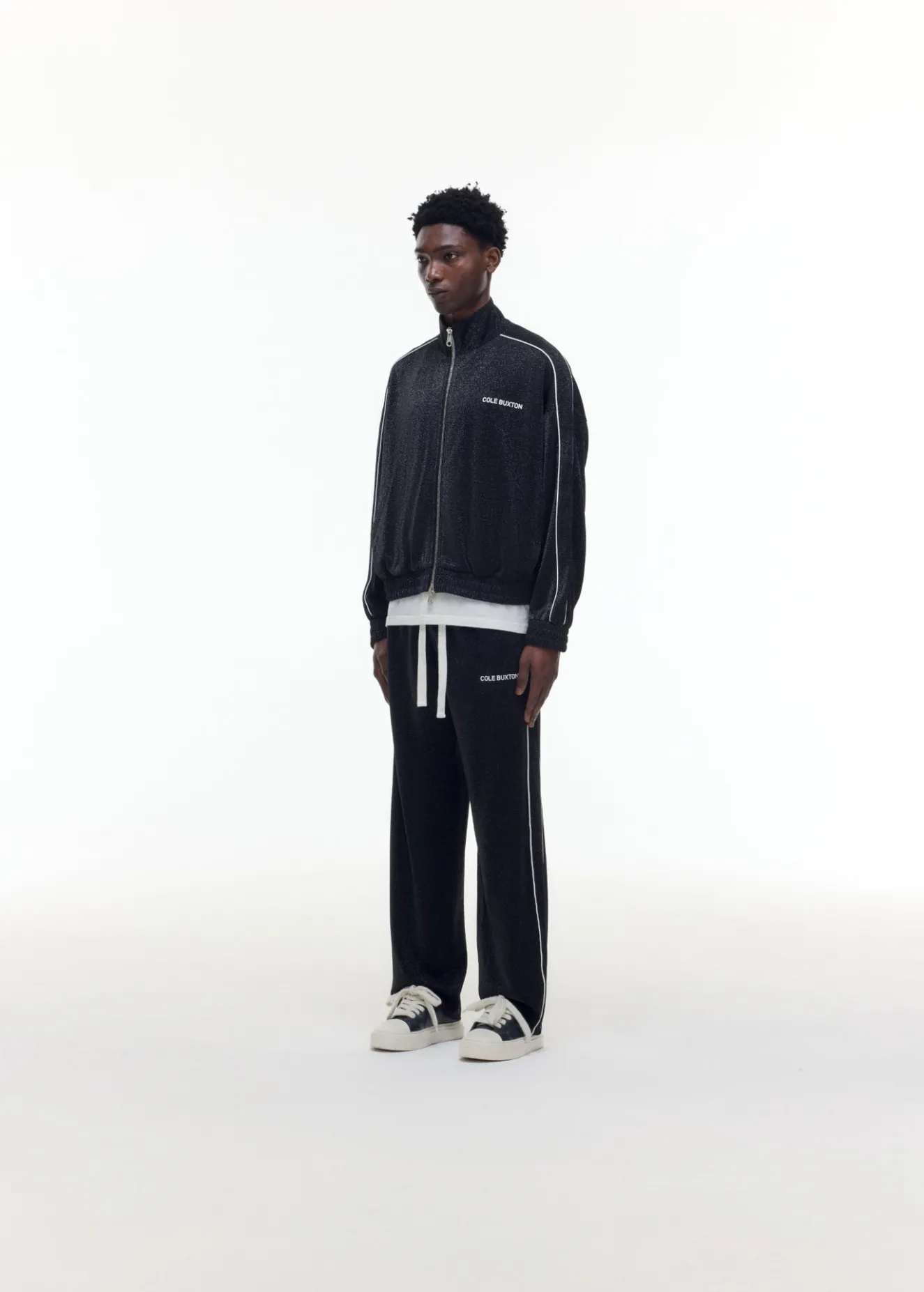 GLITTER PIPED TRACK JACKET Outerwear