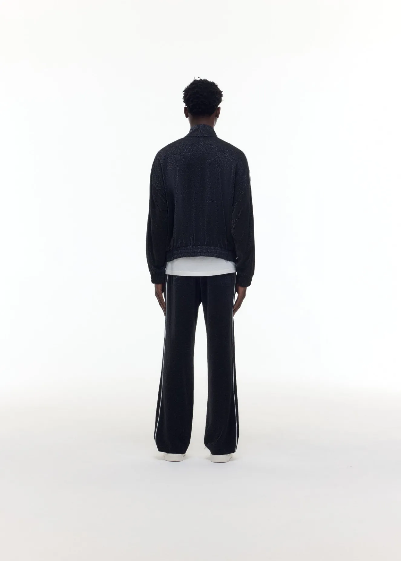 GLITTER PIPED TRACK JACKET Outerwear