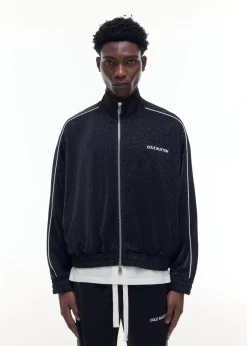GLITTER PIPED TRACK JACKET Outerwear