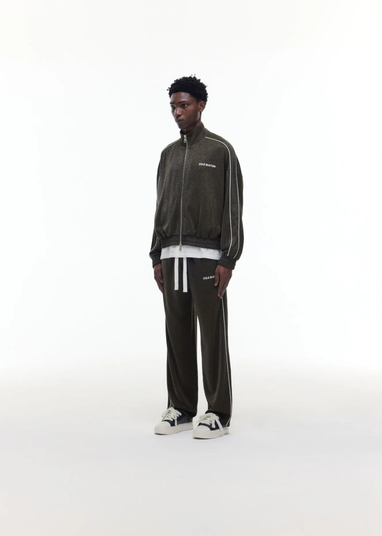 GLITTER PIPED TRACK JACKET Outerwear