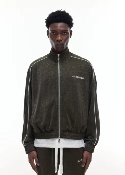 GLITTER PIPED TRACK JACKET Outerwear