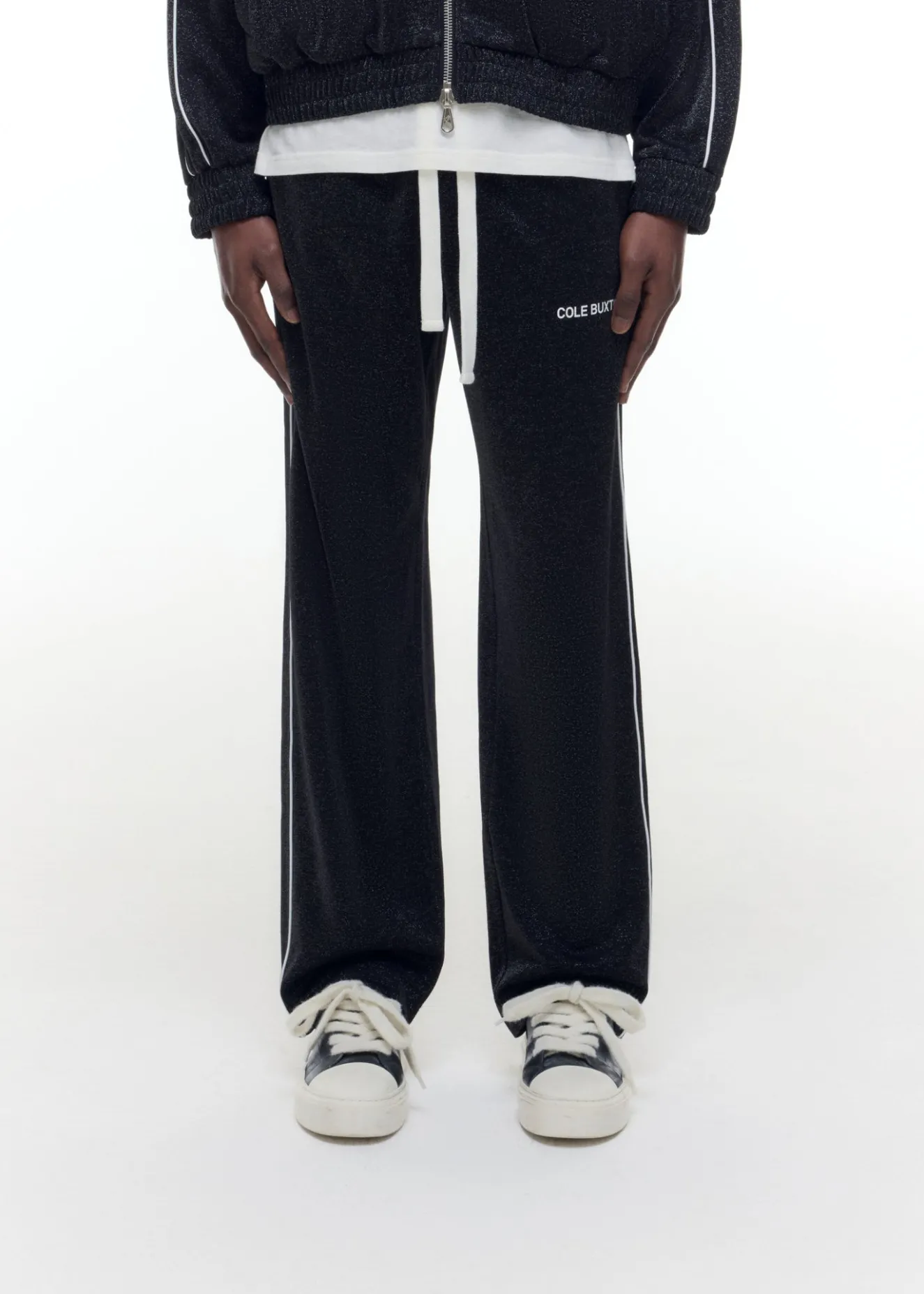 Hot GLITTER PIPED TRACK PANTS Pants