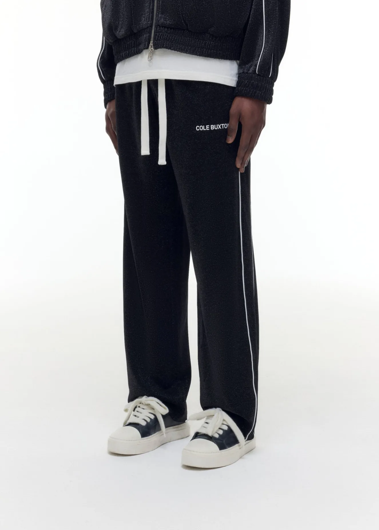 Hot GLITTER PIPED TRACK PANTS Pants