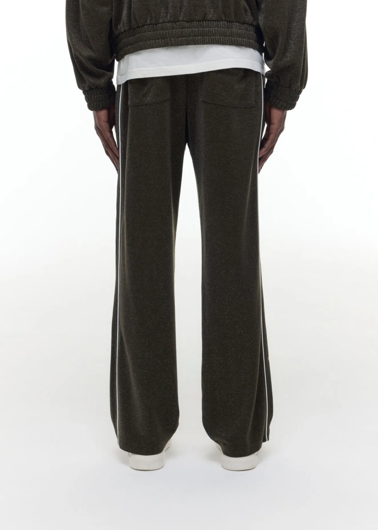 New GLITTER PIPED TRACK PANTS Pants