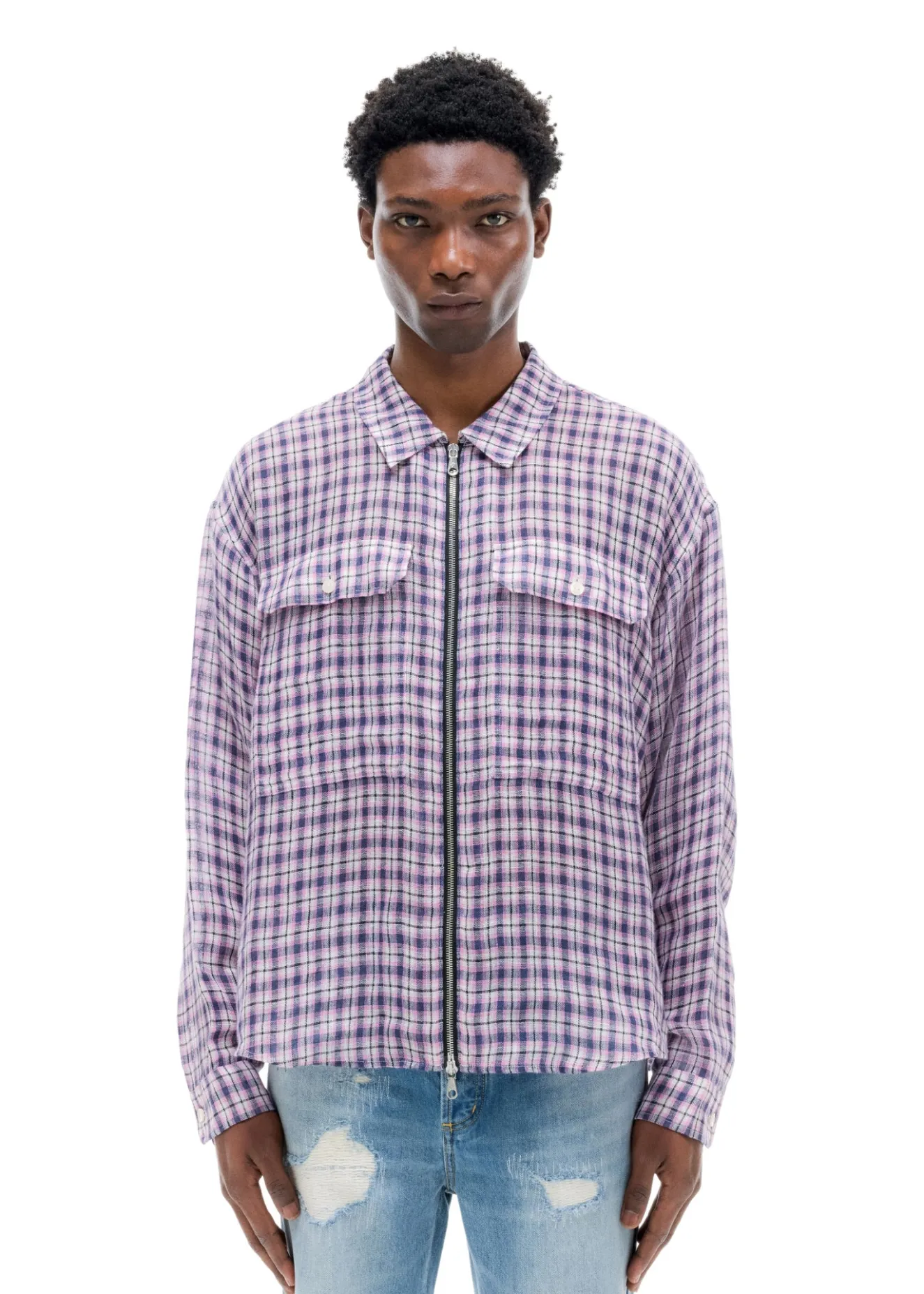 Best LINEN FLANNEL ZIPPED SHIRT Shirts