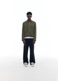 New SUEDE CAFE RACER JACKET Outerwear|Leather
