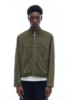 New SUEDE CAFE RACER JACKET Outerwear|Leather