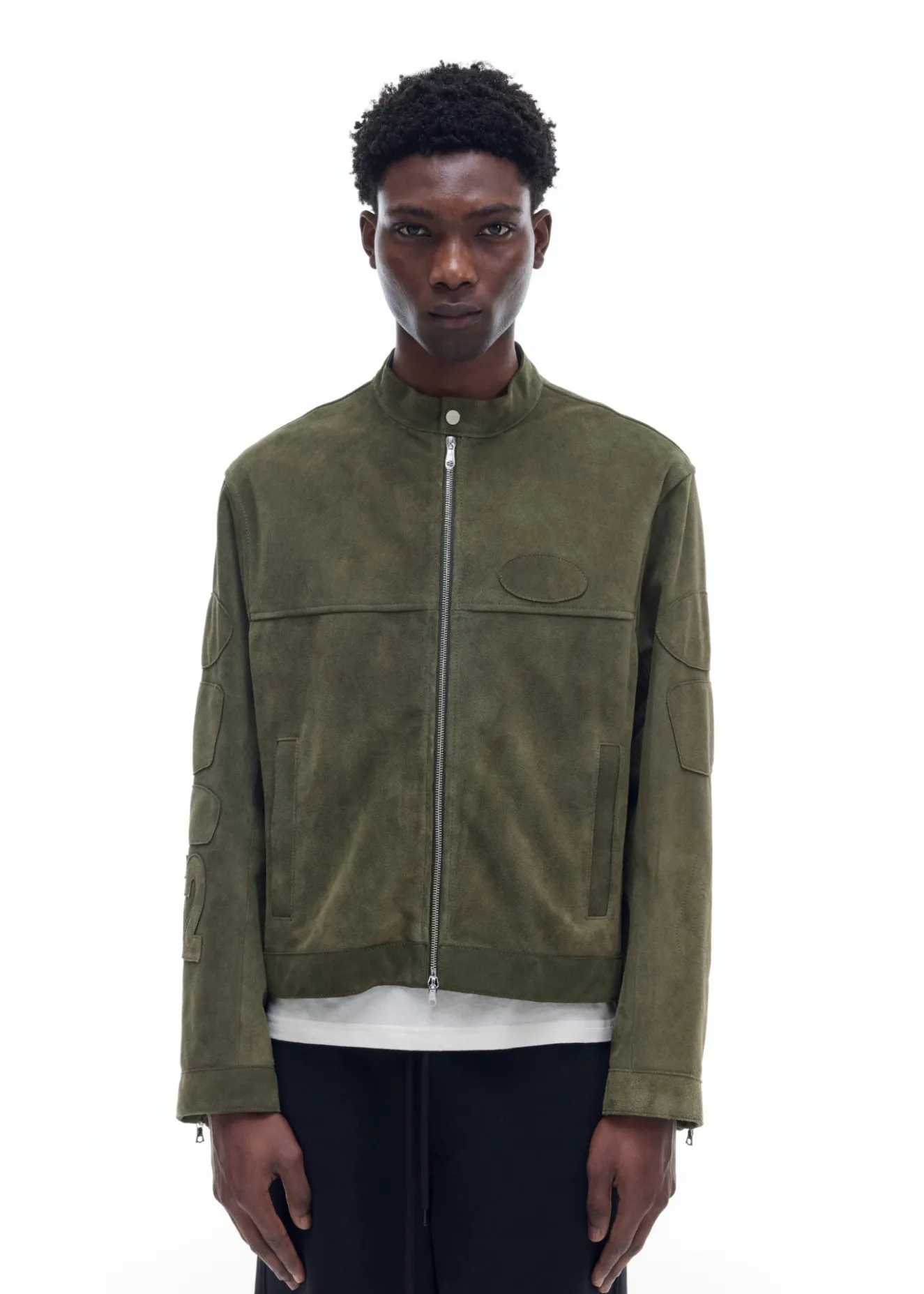 New SUEDE CAFE RACER JACKET Outerwear|Leather