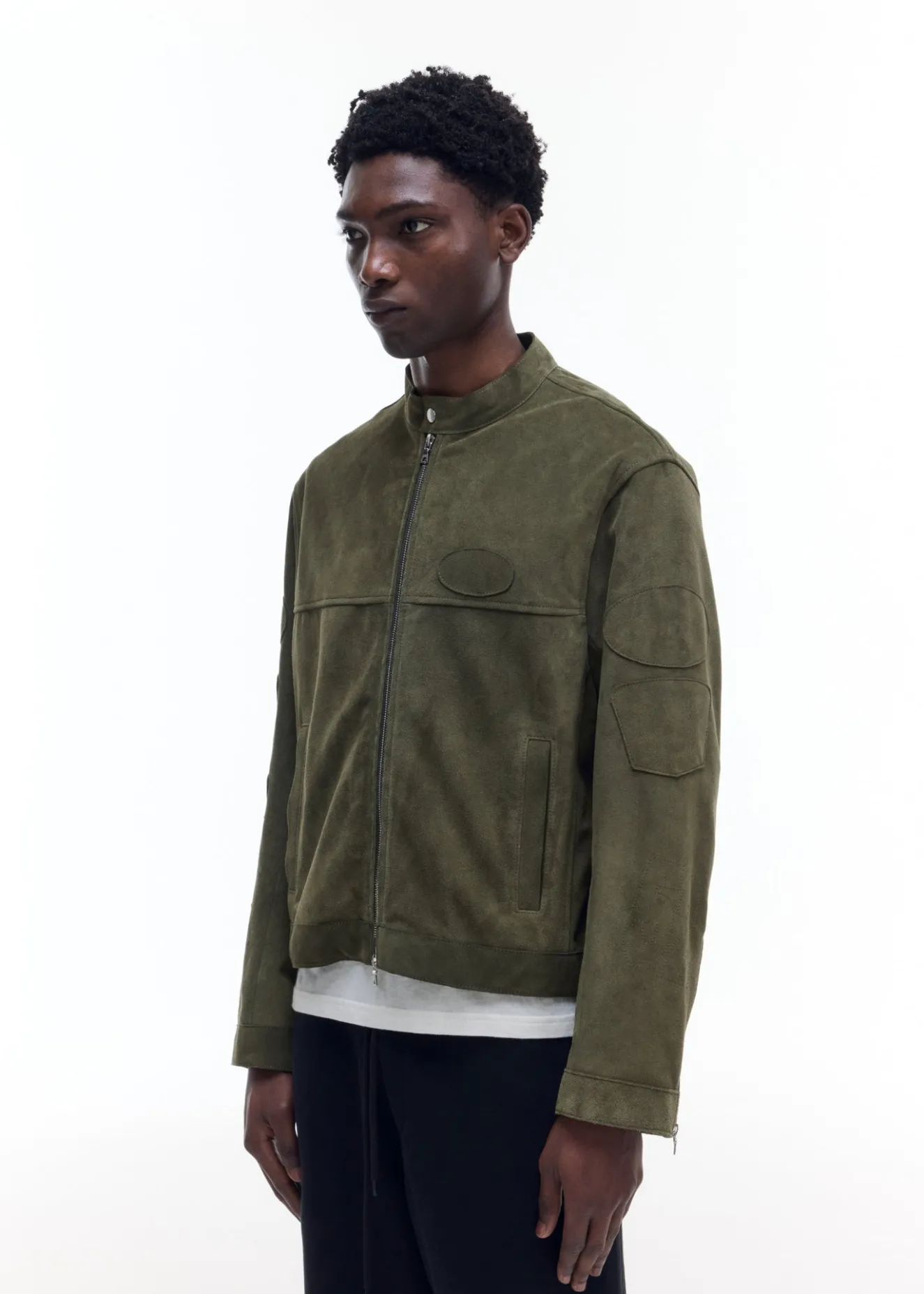 New SUEDE CAFE RACER JACKET Outerwear|Leather