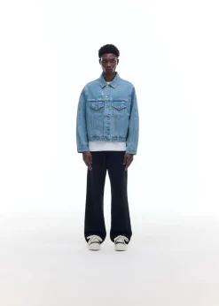 Hot WASHED DENIM JACKET Outerwear|Denim