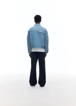 Hot WASHED DENIM JACKET Outerwear|Denim