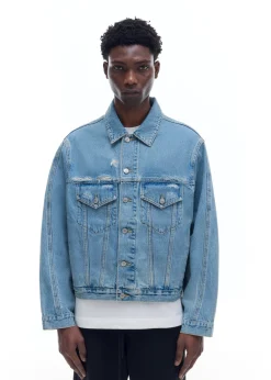 Hot WASHED DENIM JACKET Outerwear|Denim