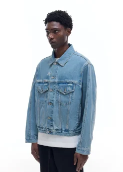 Hot WASHED DENIM JACKET Outerwear|Denim